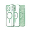 Husa iPhone 15 Pro, Crystal Glitter MagSafe cu Protectie La Camere, Light Green